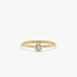 Bezel Set Round Cut Diamond Ring for Her for Birthday Gift