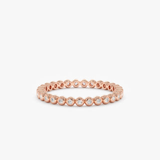 Round Cut Bezel Eternity Diamond Band Gift for Her