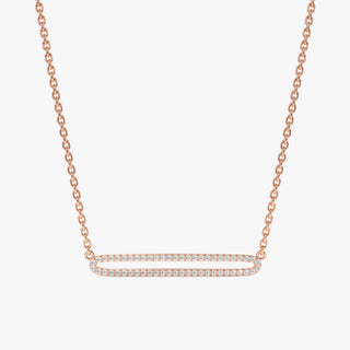Round Cut Diamond Rectangle Shape Necklace for Her
