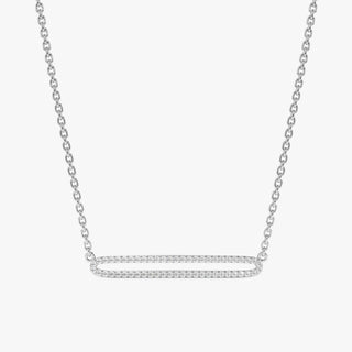 Round Cut Diamond Rectangle Shape Necklace for Her