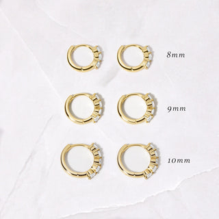 Round Cut Hoop Diamond Earrings for Women