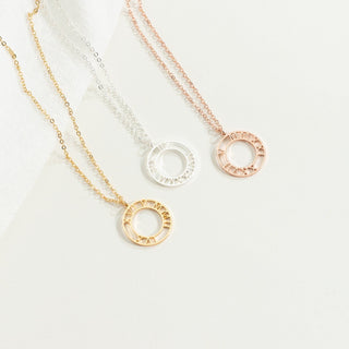 Custom Roman Numerals Minimalist Necklace for Her