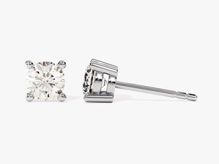 Round Cut Solitaire Moissanite Diamond Stud Earrings For Women