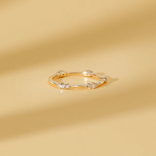 Round Cut Diamond Dainty Wedding Band for Women