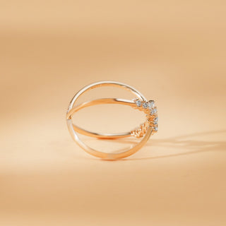 Round Cut Diamond Cross Statement Wedding Band for Women