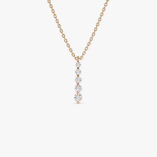 Round Cut Layered Five Stone Necklace for Birthday Gift