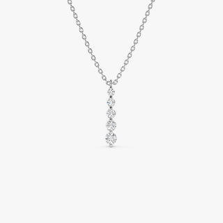 Round Cut Layered Five Stone Necklace for Birthday Gift