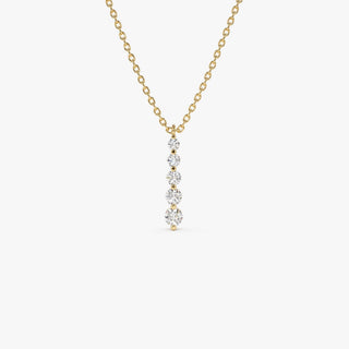 Round Cut Layered Five Stone Necklace for Birthday Gift