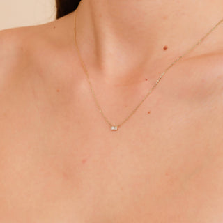 Baguette Cut Four Stone Diamond Necklace for Women