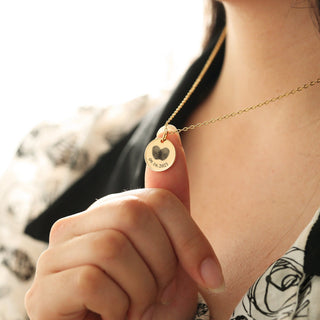 Couple's Fingerprint Gold Necklace for Her