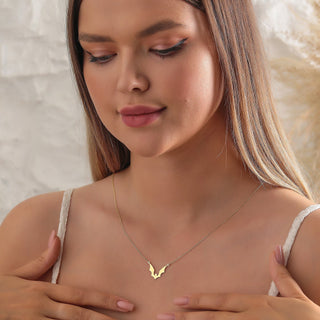 14K Gold Halloween Dainty Bat Necklace Gift For Her