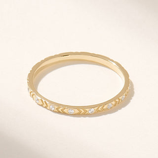 Round Cut Diamond Thin Layering Ring for Halloween Gift