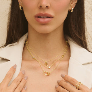 14K Gold Filled Circle Layered Necklace Gift for Women