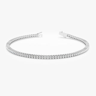Round Brilliant Cut Sparkling Moissanite Tennis Bracelet band view