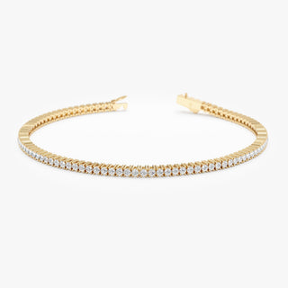 Round Brilliant Cut Sparkling Moissanite Tennis Bracelet full view