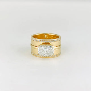 0.36TCW Unique Round Eternity Wide Band Moissanite Diamond Wedding Band