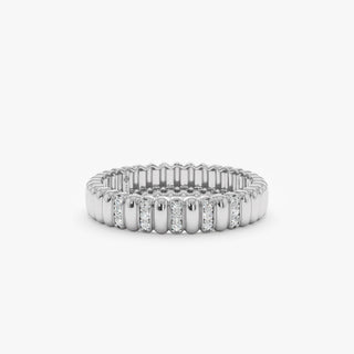 Round Cut Diamond Half Eternity Unique Wedding Ring for Her
