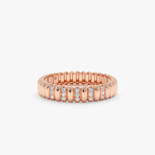 Round Cut Diamond Half Eternity Unique Wedding Ring for Her