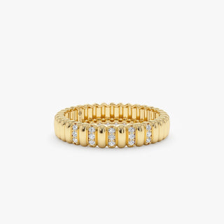 Round Cut Diamond Half Eternity Unique Wedding Ring for Her