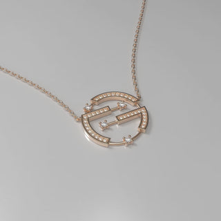 Round Cut Diamond Unique Necklace for Her