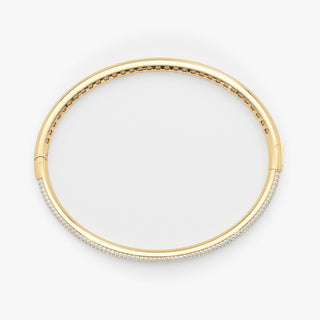 Round Cut Diamond Paved Bangle Bracelet for Women