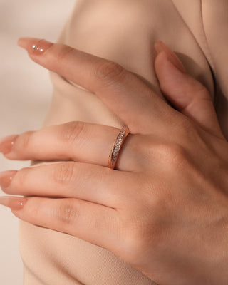 18K Rose Gold Engagement Diamond Ring for Christmas Gift