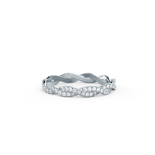 Exquisite round full eternity moissanite wedding band angled view showing its sparkle image 2
