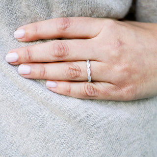 Exquisite round full eternity moissanite wedding band top view image 2