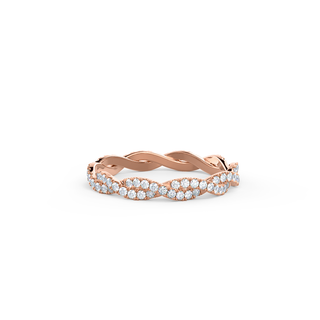 Exquisite round full eternity moissanite wedding band front view image 2