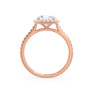 Bold 1.0ct round halo moissanite ring top view image 3