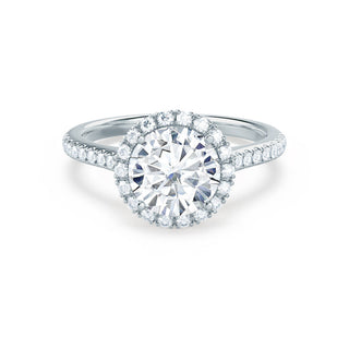 Stunning 1.0ct round halo moissanite ring close up of the setting image 7