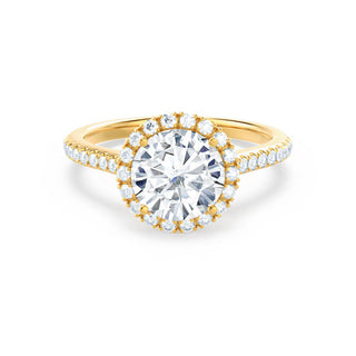 Stunning 1.0ct round halo moissanite ring close up of the setting image 8