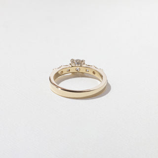 0.50ct Round Cut Diamond Bar Pave Band Engagement Ring