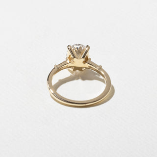 2.0ct Three Stone Oval Moissanite Diamond Unique Solitaire Engagement Ring With Wedding Band