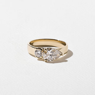 1.10ct Pear & Round Cut Diamond Unique Engagement Ring