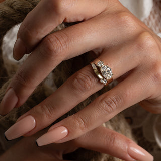 1.60ct Oval & Round Cut Diamond Unique Engagement Ring