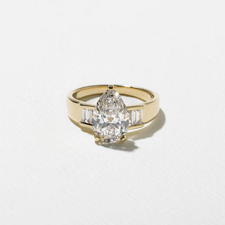 2.30ct Pear Cut Diamond Unique Five Stone Band Engagement Ring