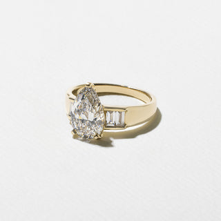 2.30ct Pear Cut Diamond Unique Five Stone Band Engagement Ring
