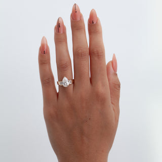 2.30ct Pear Cut Diamond Unique Five Stone Band Engagement Ring