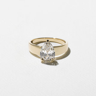 2.0ct  Pear Cut Diamond Unique Band Engagement Ring