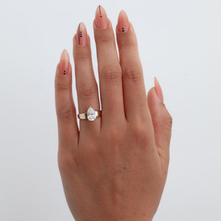 2.0ct  Pear Cut Diamond Unique Band Engagement Ring