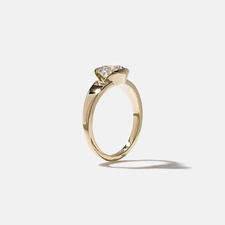 1.50ct Round Cut Diamond Bezel Cradled Band Engagement Ring