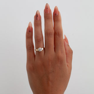1.50ct Round Cut Diamond Bezel Cradled Band Engagement Ring