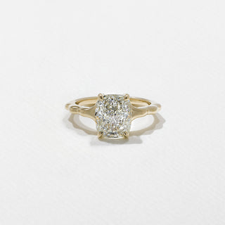 3.0ct Elongated Cushion Cut Diamond Unique Band Engagement Ring