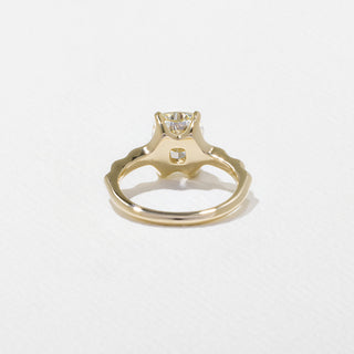 3.0ct Elongated Cushion Cut Diamond Unique Band Engagement Ring