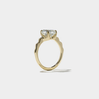 3.0ct Elongated Cushion Cut Diamond Unique Band Engagement Ring