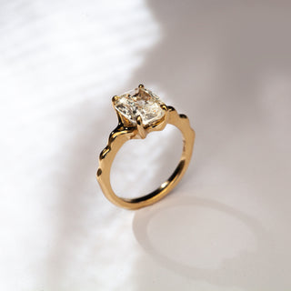 3.0ct Elongated Cushion Cut Diamond Unique Band Engagement Ring