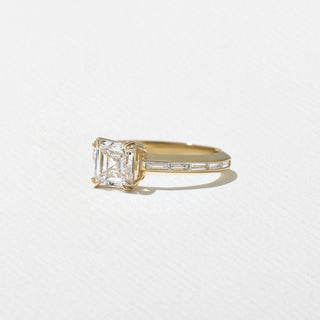 1.30ct Asscher Cut Diamond Channel Pave Band Engagement Ring