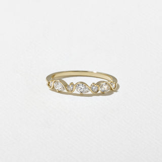 2.0ct Marquise & 1.40ct Round Cut Moissanite Toi Et Moi Engagement Unique Ring Designs With Matching Band