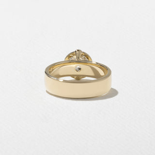 Timeless 2.0ct round moissanite wedding band side profile view
